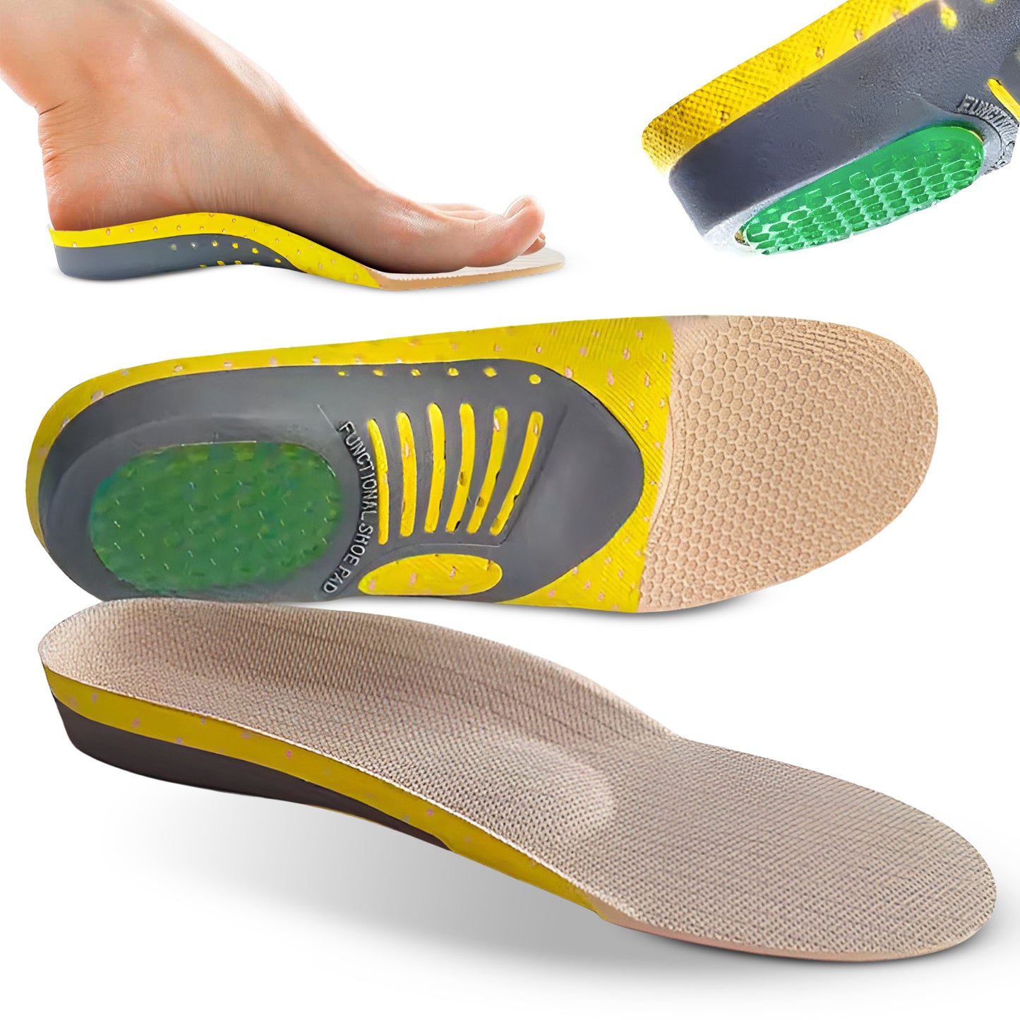 Pixvil – Plantillas ortopédicas Fascitis Plantar – 2 Packs (4 unidades)